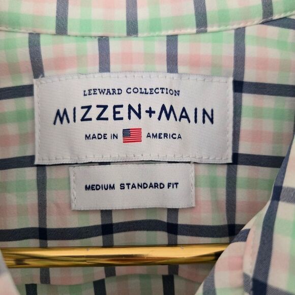 Mizzen + Main Leeward Button Shirt Size M Standard Fit Preppy Office - Picture 7 of 7